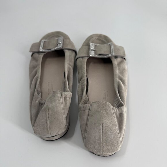 Kennel & Schmenger Gray Suede Womens Loafers With Rhinestone Buckle - Picture 6 of 10